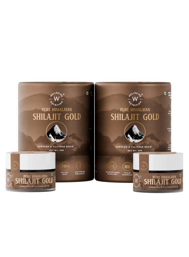 WELLBEING NUTRITION Wellbeing Nutrition Pure Himalayan Shilajit Gold Resin for Strength,Stamina,Performance,Stress Relief & Vitality|Ashwag&ha,Safed Museli & Swarna Bhasma (24K Gold Leaf)|Lab Tested - 20 grams - Image 1