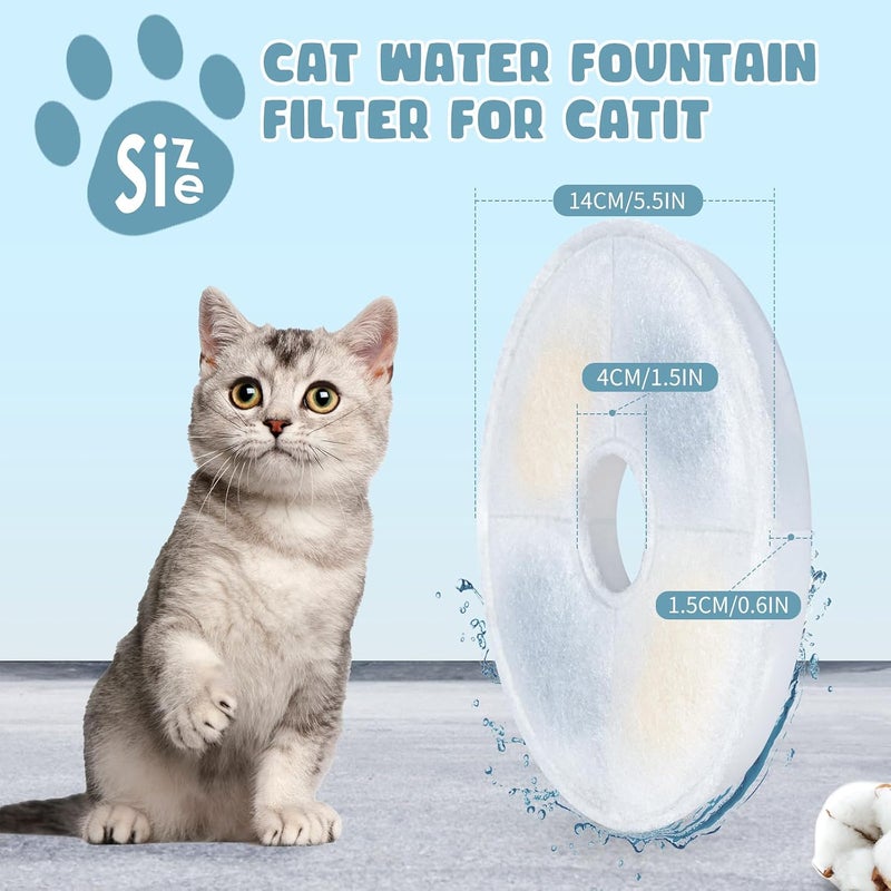 عبوة من 8 قطع من فلتر نافورة مياه القطط لـ Catit، بديل فلتر نافورة القطط لنافورة Catit Design Senses / نافورة Catit Flower / Catit Senses 2.0 / Catit Fresh & Clear Stainless Steel - Image 2