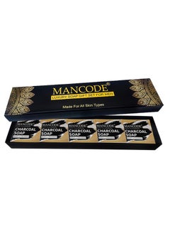 Mancode Luxury Soap Gift Set For Men With Pack Of 5 Activated Charcoal Soap Bars Deep Cleansing Soap Provides Natural Glow Daily Bathing Bar Soap For Men For All Skin Types. (Pack Of 5) (625G)
