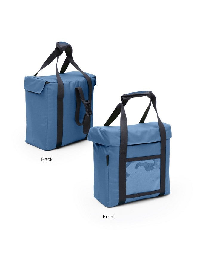 انسولار حقيبة الحليب والبقالة اليومية من Insular | لتخزين الحليب والفواكه والخضروات | يمكن إغلاقها خارج الباب (متوسطة، زرقاء داكنة) - Image 2