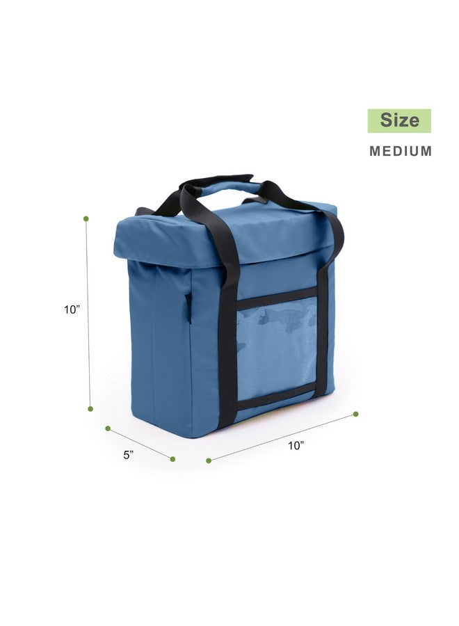 انسولار حقيبة الحليب والبقالة اليومية من Insular | لتخزين الحليب والفواكه والخضروات | يمكن إغلاقها خارج الباب (متوسطة، زرقاء داكنة) - Image 4