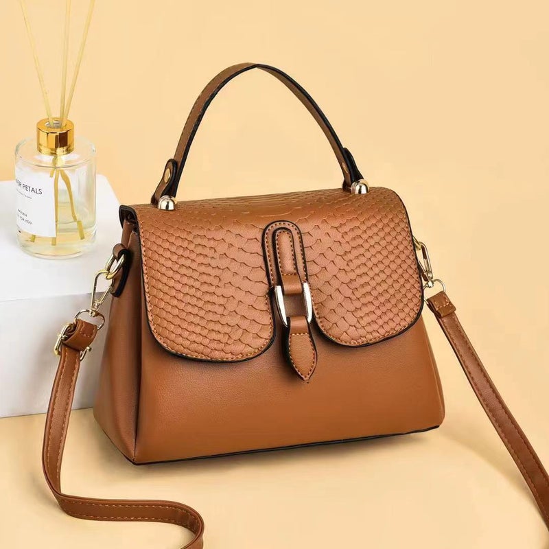 New Korean Style Snakeskin Pattern Casual High-End Trendy All-Match Shoulder Bag Women'S Small Square Bag Handbag Crossbody Bag - Image 1