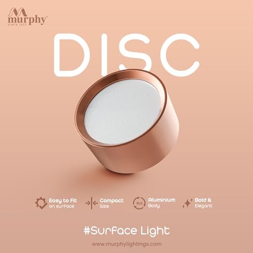Murphy 3 Watts Rose Gold Finish Led Surface Panel, Cabinet, Wardrobe Light, Edge Round Style Flush Mount Ceiling Lamp, Pack of 1 (Warm White,Aluminum) with 2 Year Warranty - Image 3