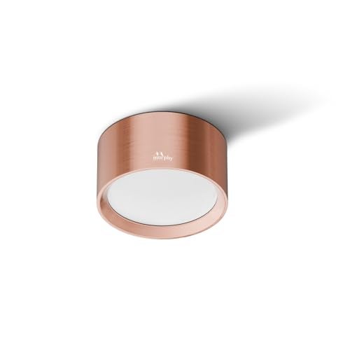 Murphy 3 Watts Rose Gold Finish Led Surface Panel, Cabinet, Wardrobe Light, Edge Round Style Flush Mount Ceiling Lamp, Pack of 1 (Warm White,Aluminum) with 2 Year Warranty - Image 1
