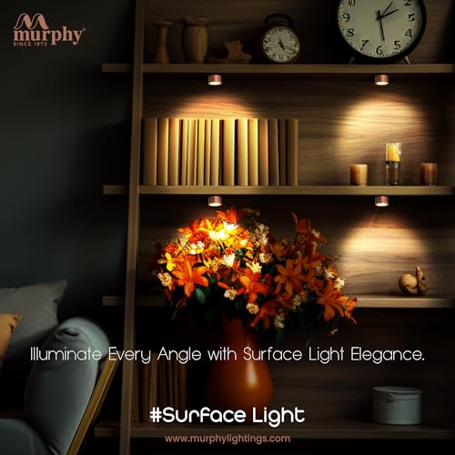 Murphy 3 Watts Rose Gold Finish Led Surface Panel, Cabinet, Wardrobe Light, Edge Round Style Flush Mount Ceiling Lamp, Pack of 1 (Warm White,Aluminum) with 2 Year Warranty - Image 4