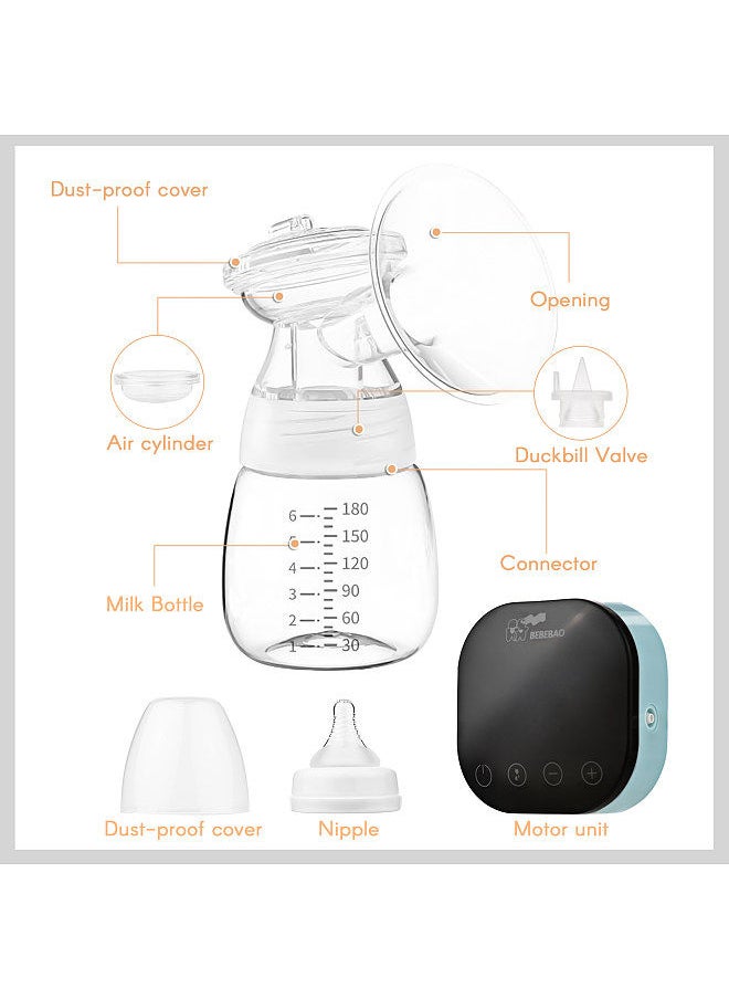 BEBEBAO - BEBEBAO BB-E001 Portable Electric Breast Pump Low Noise Pain Free Feeding Pump 3 Modes 9 Levels of Suction with Display Screen for Home Office Travel - Image 1