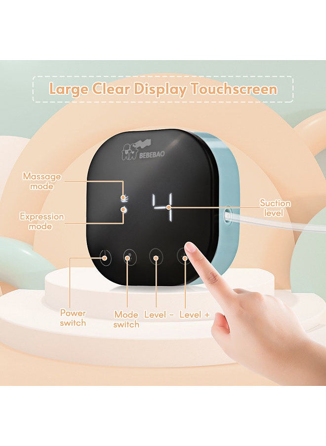 BEBEBAO - BEBEBAO BB-E001 Portable Electric Breast Pump Low Noise Pain Free Feeding Pump 3 Modes 9 Levels of Suction with Display Screen for Home Office Travel - Image 1