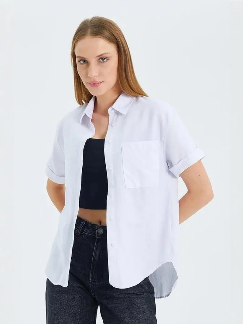 MixRay MIXRAY Short Sleeve Shirt with Pockets