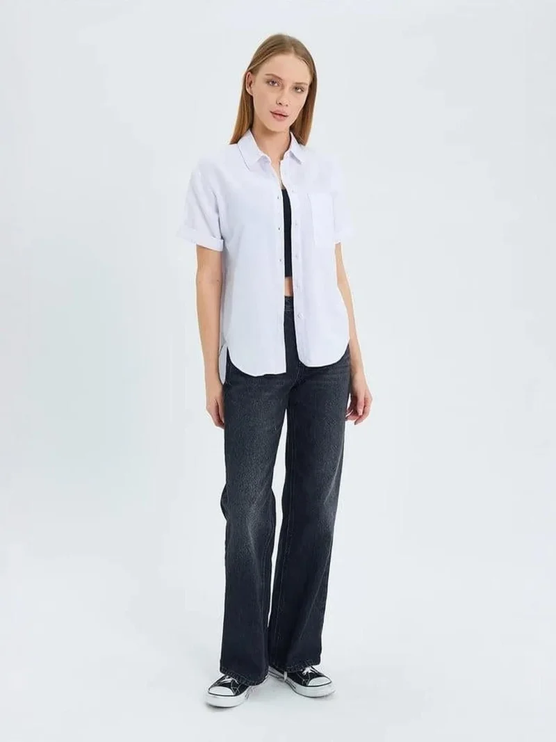 MixRay MIXRAY Short Sleeve Shirt with Pockets