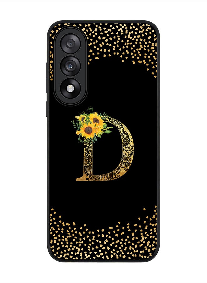 Stylizedd For OnePlus Nord 5 / Ace 5 Ultra Case,Slim fit Camera Protection, Shockproof Thin Phone cover  - Custom Floral Monogram - D ( Black )