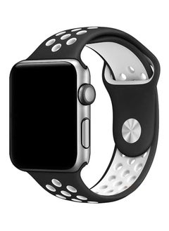 Silicone Replacement Band For Apple Watch Series 1/2/3/4 Black/White