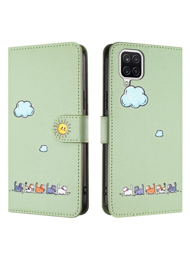اس-توب جراب جلدي لهاتف Samsung Galaxy A12 برسومات قطط كرتونية - Image 2