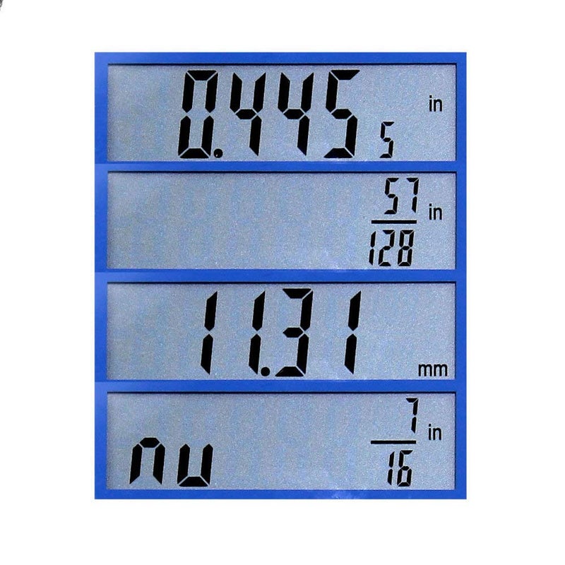 iGaging Fastener Cal Digital Caliper 0-8"/200 mm - IP54 Electronic Caliper - Quick & Accurate Inch/Metric/Inch Fractional/Fastener Size Reading - Includes Case, Manual, & Battery - Image 5
