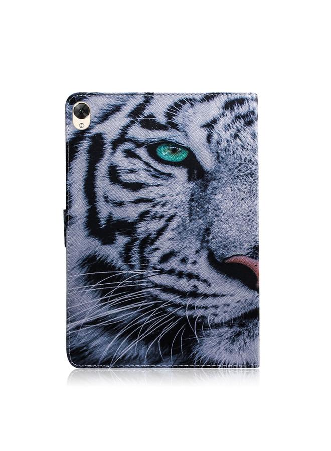 اس-توب جراب جلدي أفقي قابل للطي برسومات ملونة ثلاثية الأبعاد مع حامل وفتحة للبطاقات ومحفظة لجهاز هواوي ميديا باد M6 8.4 - Image 3