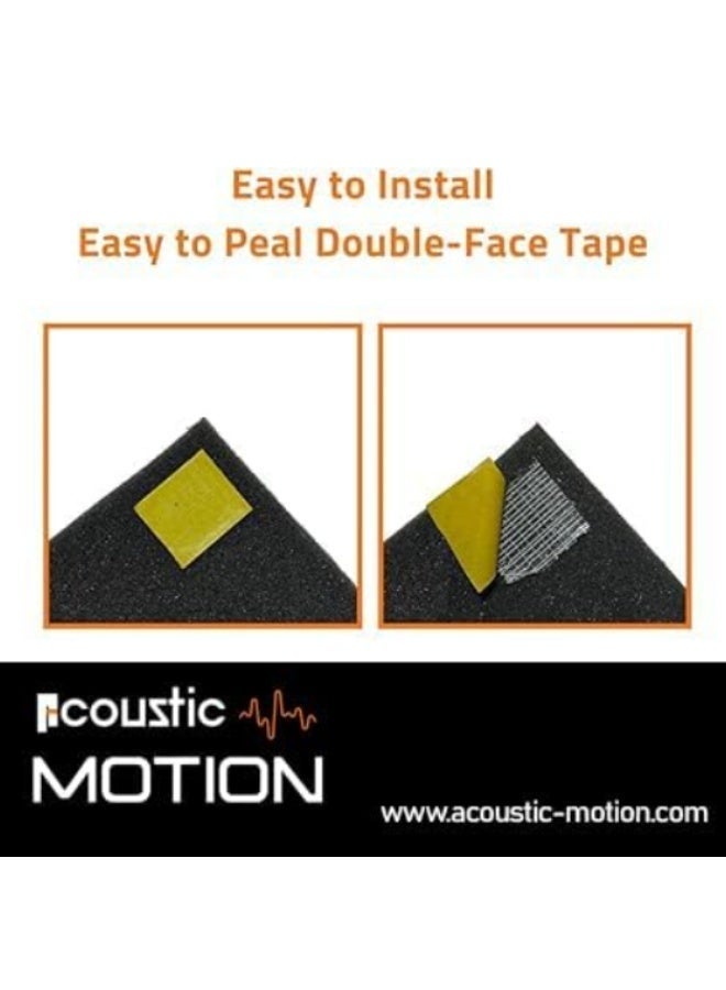 ACOUSTIC MOTION Acoustic Foam Panels, Sound Proof 2x1 design Panel With Self-Adhesive Set Of 12 piece 5x30x30Cm Dark Grey, basic for studio,home,recording and Acoustic Room Treatment - Image 4