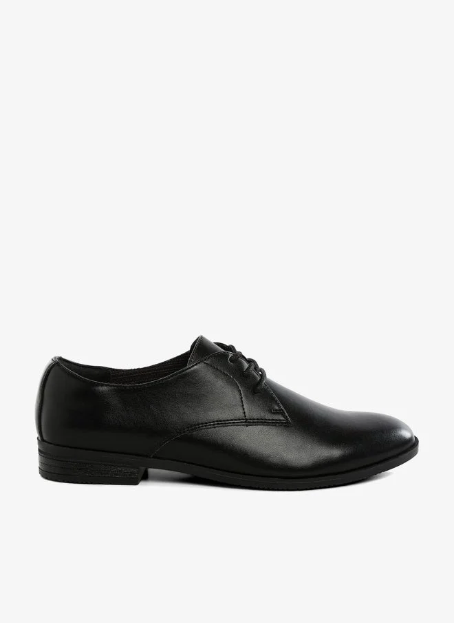 London Rag Men's Minimalist Derby Shoes in Black