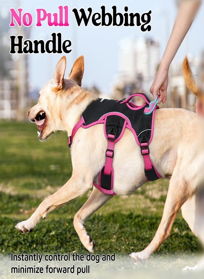 رابيتجو سرج كلاب مانع للهروب من rabbitgoo، متوسط الحجم، مبطن وناعم، يغطي كامل الجسم، عاكس للضوء، قابل للتعديل، مزود بمقبض رفع ومشبك للرباط، مناسب للمشي والتنزه والتدريب، باللونين الوردي والأسود، مقاس متوسط. - Image 4