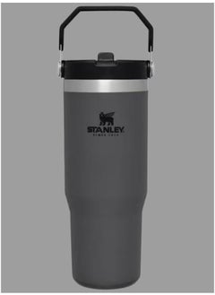STANLEY IceFlow Flip Straw Water Bottle, 0.88L – Vacuum Insulated, Leakproof & BPA-Free – Keeps Water Cold for 12 Hours – Easy-Carry, Dishwasher Safe Stainless Steel Travel Mug (Charcoal)