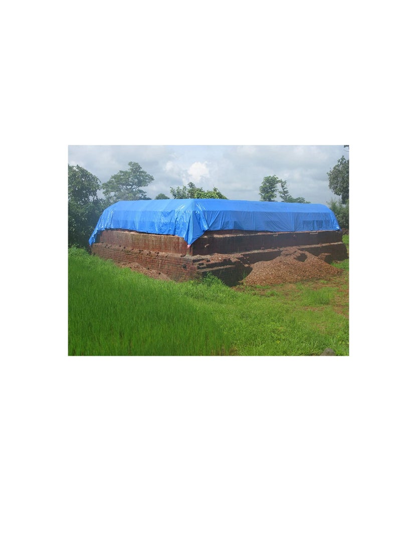 Beorol Multipurpose Waterproof Ground Cover Tent Shelter Dust-proof Rain Cover Tarpaulin Sheet with Aluminum Rings (6X10 Meter) - Image 3
