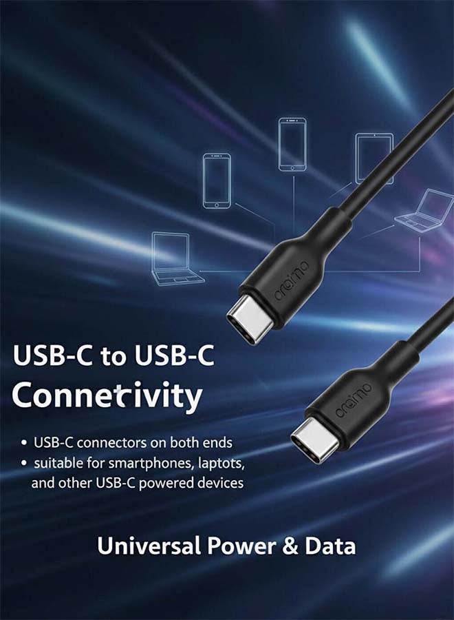 أورايمو كابل شحن RobustLine USB-C إلى USB-C 1م 100W - Image 2