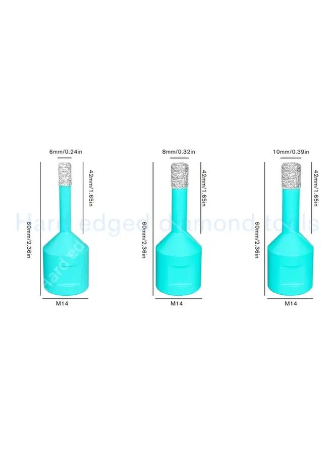 3Pcs Heavy Duty Vacuum Brazed Diamond Core Drill Bit Kit 6mm M14 Threaded For Marble Granite Tile Glass - Image 3