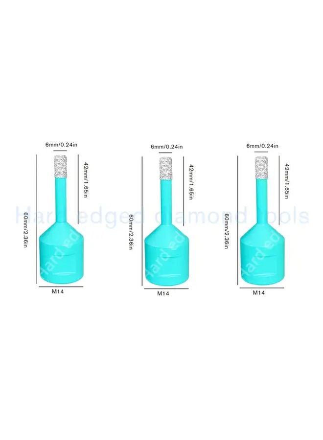 3Pcs Heavy Duty Vacuum Brazed Diamond Core Drill Bit Kit 6mm M14 Threaded For Marble Granite Tile Glass - Image 1
