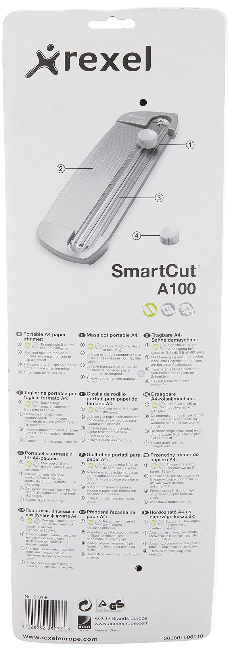 Rexel SmartCut A100 Paper Trimmer, 5 Sheet Capacity - Image 2
