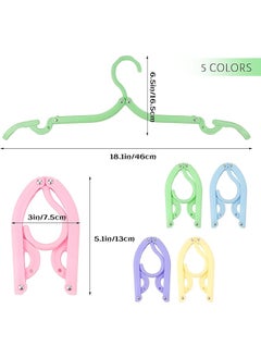Unik 10-Piece Travel Hangers with Storage Bag, Foldable Clothes Drying Rack for Travel (Colorful 10pcs)  - Image 2