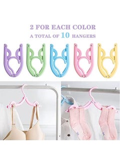 Unik 10-Piece Travel Hangers with Storage Bag, Foldable Clothes Drying Rack for Travel (Colorful 10pcs)  - Image 4