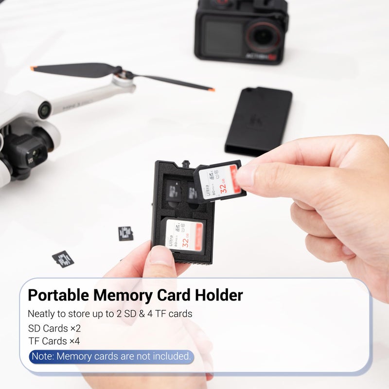 Kiorafoto حافظة بطاقات الذاكرة الصغيرة المنبثقة لـ 2 بطاقة SD SDHC SDXC و 4 بطاقة TF MicroSD MSD مع حلقة تعليق، حافظة بطاقات Micro SD المحمولة المقاومة للصدمات والرش، منظم حافظ تخزين - Image 2
