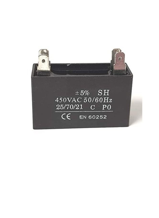 High Quality Rectangle Shaped 2 Pin Fan Capacitor 450 VAC | Black (2 PIN 4MFD (4µF))  - Image 3
