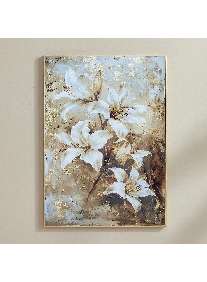 Home Box Framed Flower Picture - White and Gold - Image 1