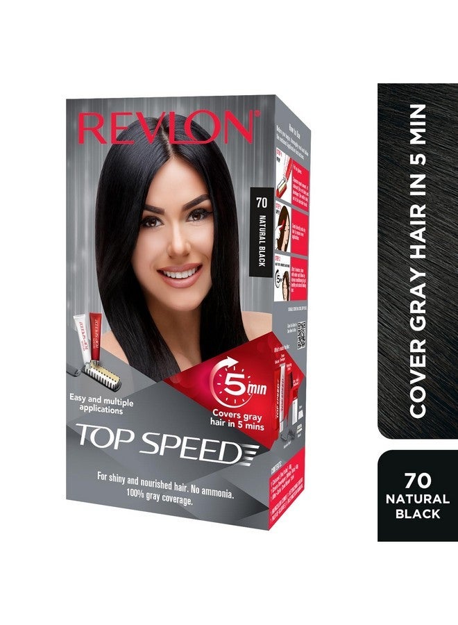 Revlon Top Speed Hair Color for Women, Natural Black 70 (Pack of 1) - Image 2