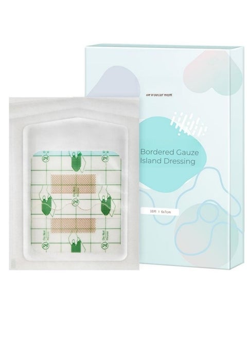 Bordered Gauze Island Dressing, 6 x 7 CM Sterile Individually Wrapped Gauze Pads