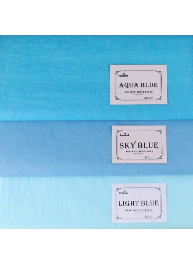 PMLAND Premium Quality Gift Wrapping Paper - Aqua Blue - 15 Inches X 20 Inches 100 Sheets - Image 2