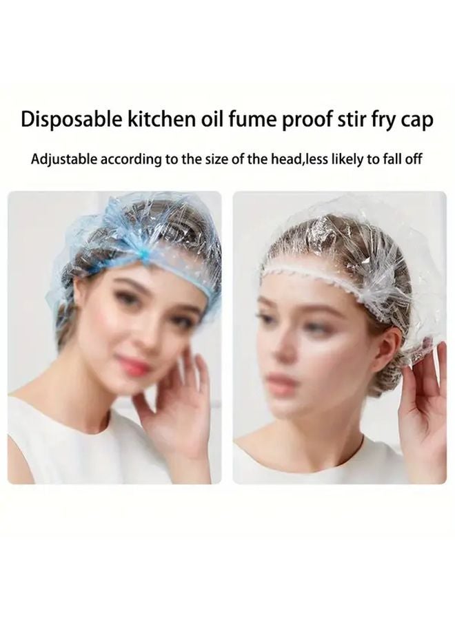 أغطية رأس مطبخ بيضاء قابلة للتخلص 99 قطعة، مقاومة للماء والزيت، قابلة للتعديل برباط للطهي والاستحمام - Image 2