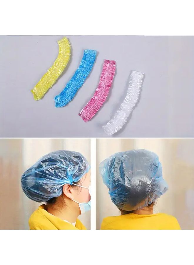 أغطية رأس مطبخ بيضاء قابلة للتخلص 99 قطعة، مقاومة للماء والزيت، قابلة للتعديل برباط للطهي والاستحمام - Image 4