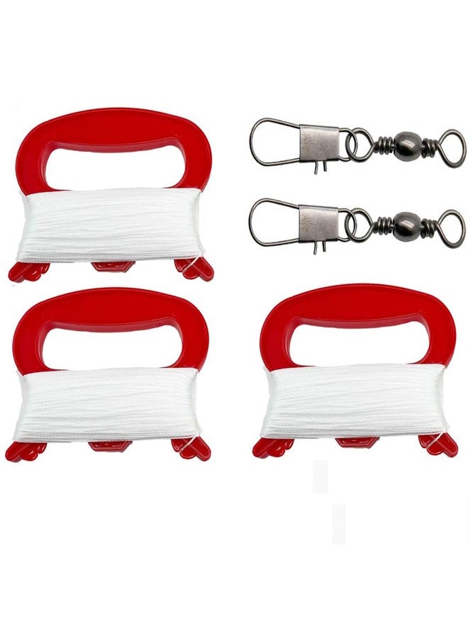 Setaria Viridis 2-Pack 328ft Children Kite Reel Winder Kite Line Kite String Handle Winder Winding Reel Grip Wheel Professional Outdoor Garden Kite Accessories D Shape Blace Winder Handle (4.5 inch) (red) - Image 1