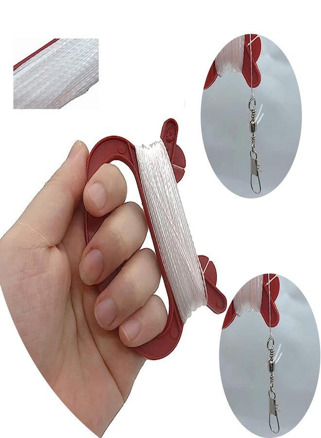 Setaria Viridis 2-Pack 328ft Children Kite Reel Winder Kite Line Kite String Handle Winder Winding Reel Grip Wheel Professional Outdoor Garden Kite Accessories D Shape Blace Winder Handle (4.5 inch) (red) - Image 2