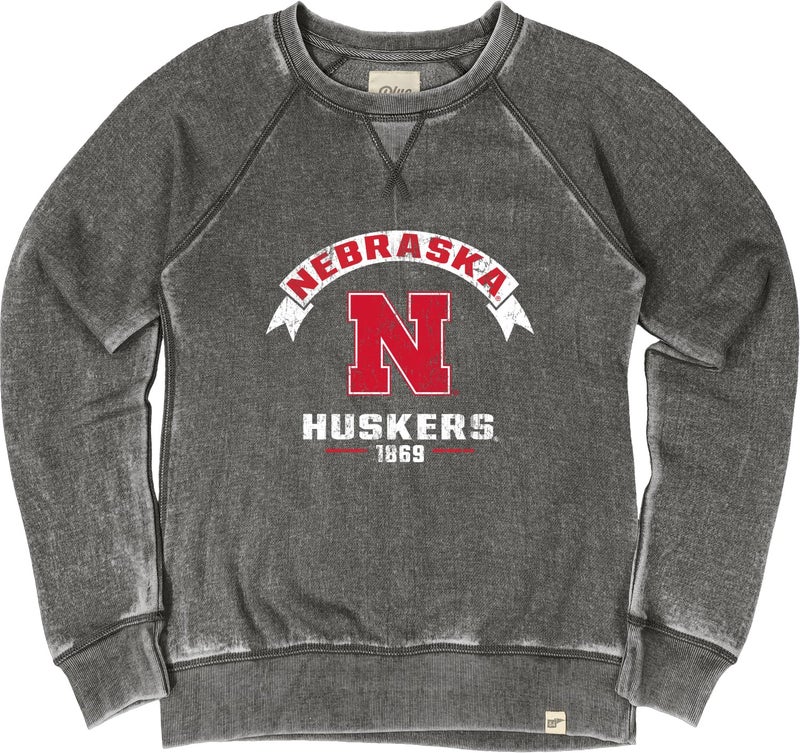 Blue 84 Nebraska Cornhuskers NCAA Officially Licensed Women's Crewneck Sweatshirt Burnout Vintage Scholar, X-Large - Image 3