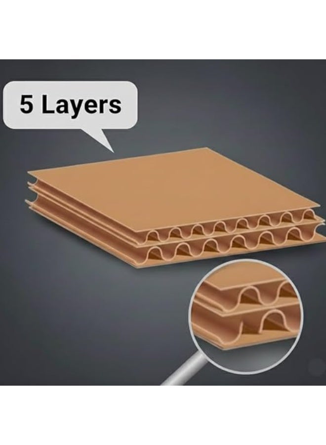 Dehaven Large Double Wall Moving Boxes, 5-Ply Corrugated Cardboard, 45x45x70 cm, 32 KG Capacity, Brown, for Packing, Shipping and Storage - Image 5