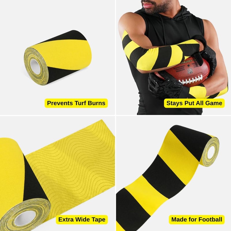 SLEEFS Caution Turf Tape Football - Extra Wide Waterproof Sports Athletic Tape - Flexible Breathable Ultra Sticky for Arms, Wrists, Ankles, Injuries - Lacrosse, Soccer, Baseball, Basketball - Image 5