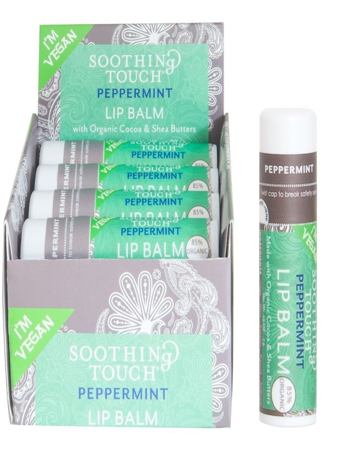 Soothing Touch Peppermint Vegan Organic Lip Balm, .25 oz (Case of 12