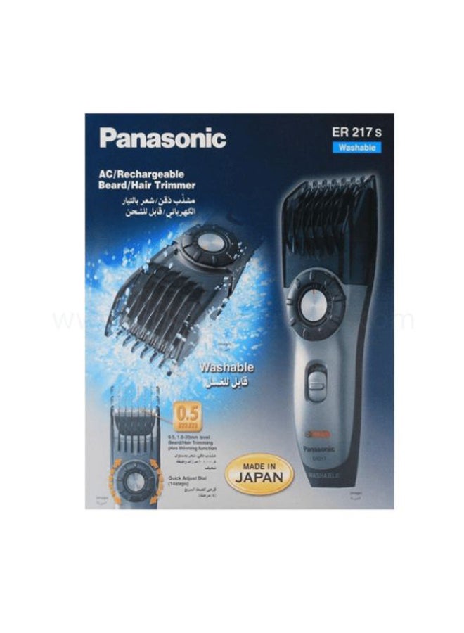 Panasonic ER-217S Rechargeable Beard & Hair Trimmer Silver/Black - Image 2