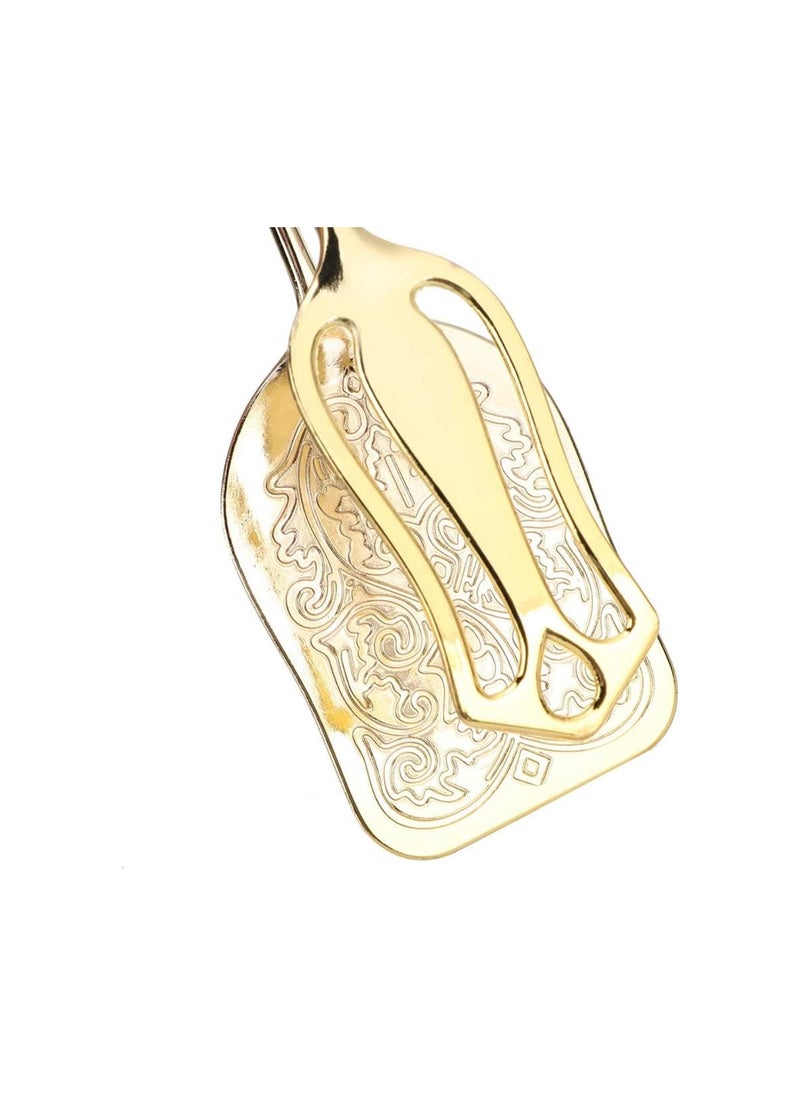 Generic - Gold Serving Tongs, Zinc Alloy Buffet Bread Clip Serving Salad Food Tongs for Serving Food Bread Cake, 23cm/9.1in x 5cm/2.0in - Image 1