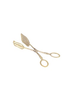 Gold Serving Tongs, Zinc Alloy Buffet Bread Clip Serving Salad Food Tongs for Serving Food Bread Cake, 23cm/9.1in x 5cm/2.0in