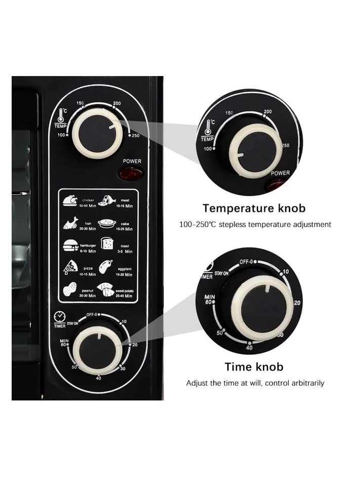 Electric oven with large temperature control device