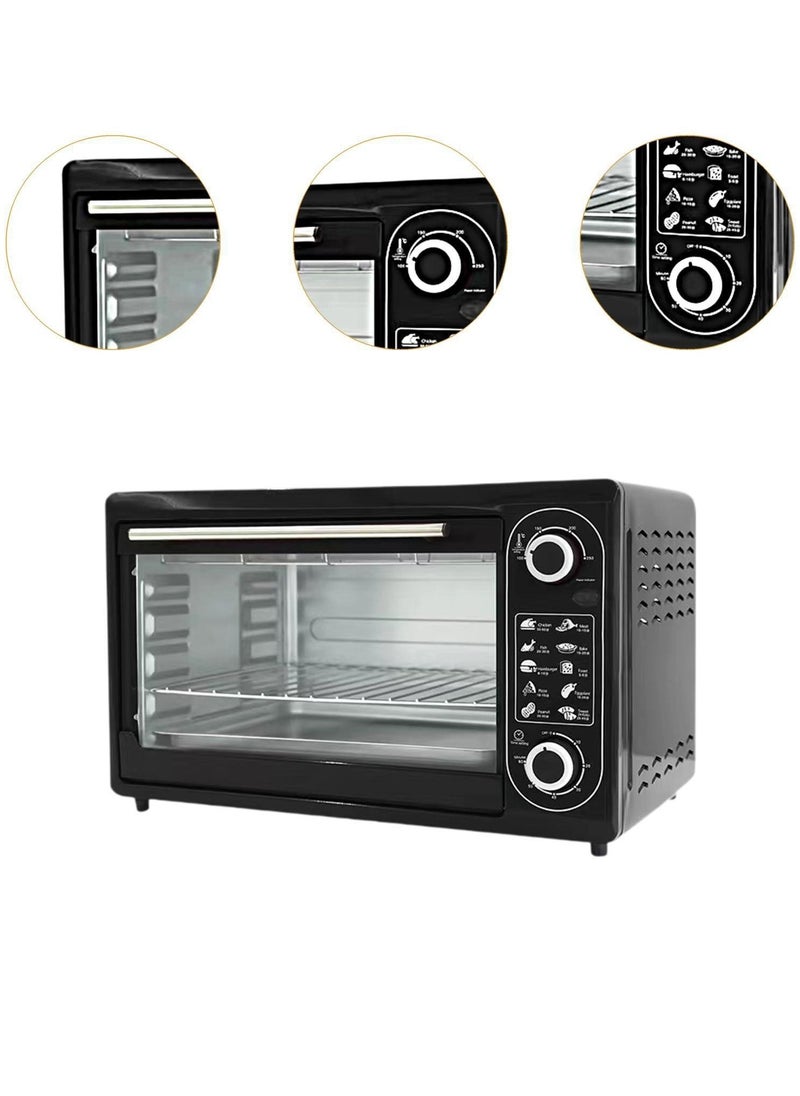 Electric oven with large temperature control device