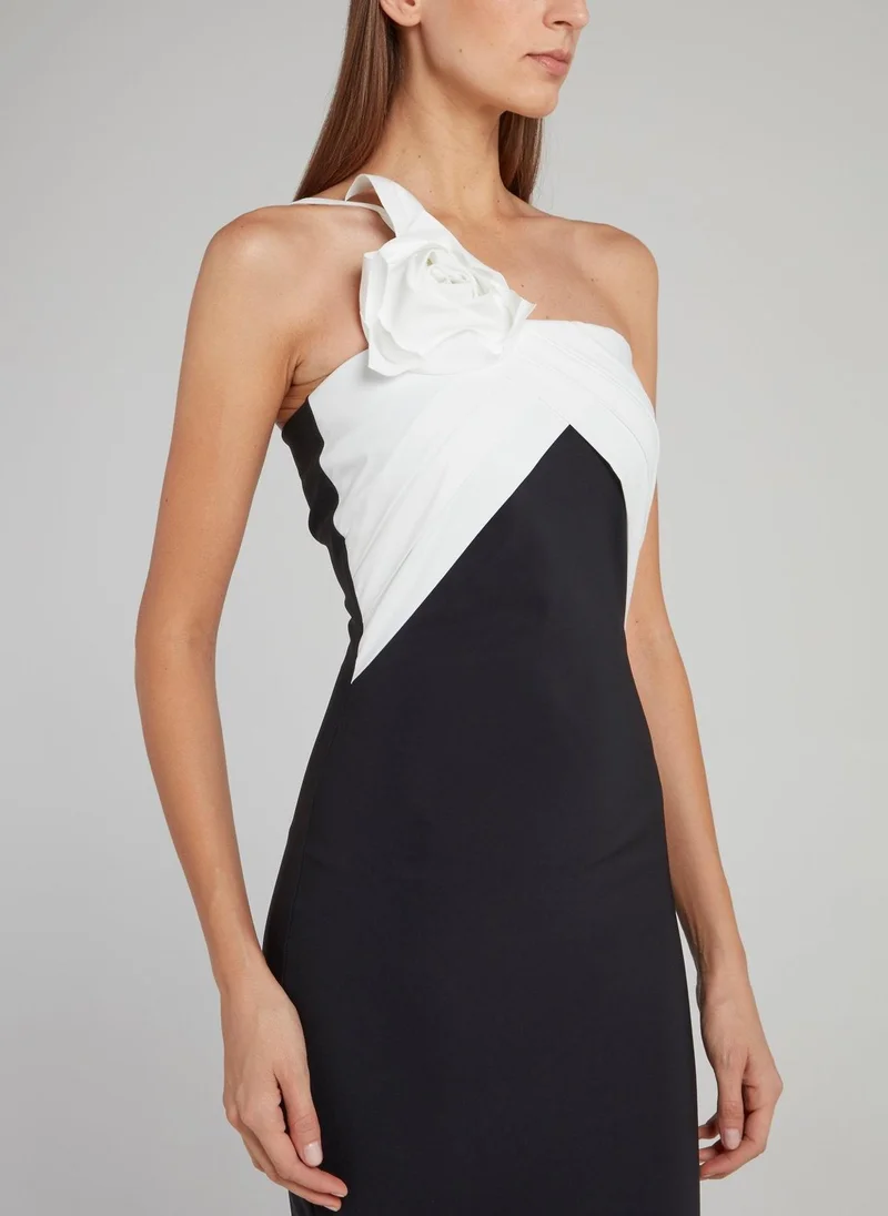 Chiara boni Amaranta One Shoulder Rose Maxi Dress