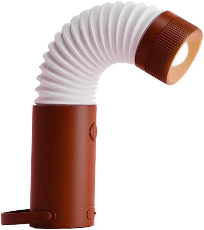 Portable Outdoor Hanging Light Folding Flashlight Accordion Desk Lamp for Camping Hiking and Night Walks Enduring (Red) - Image 1